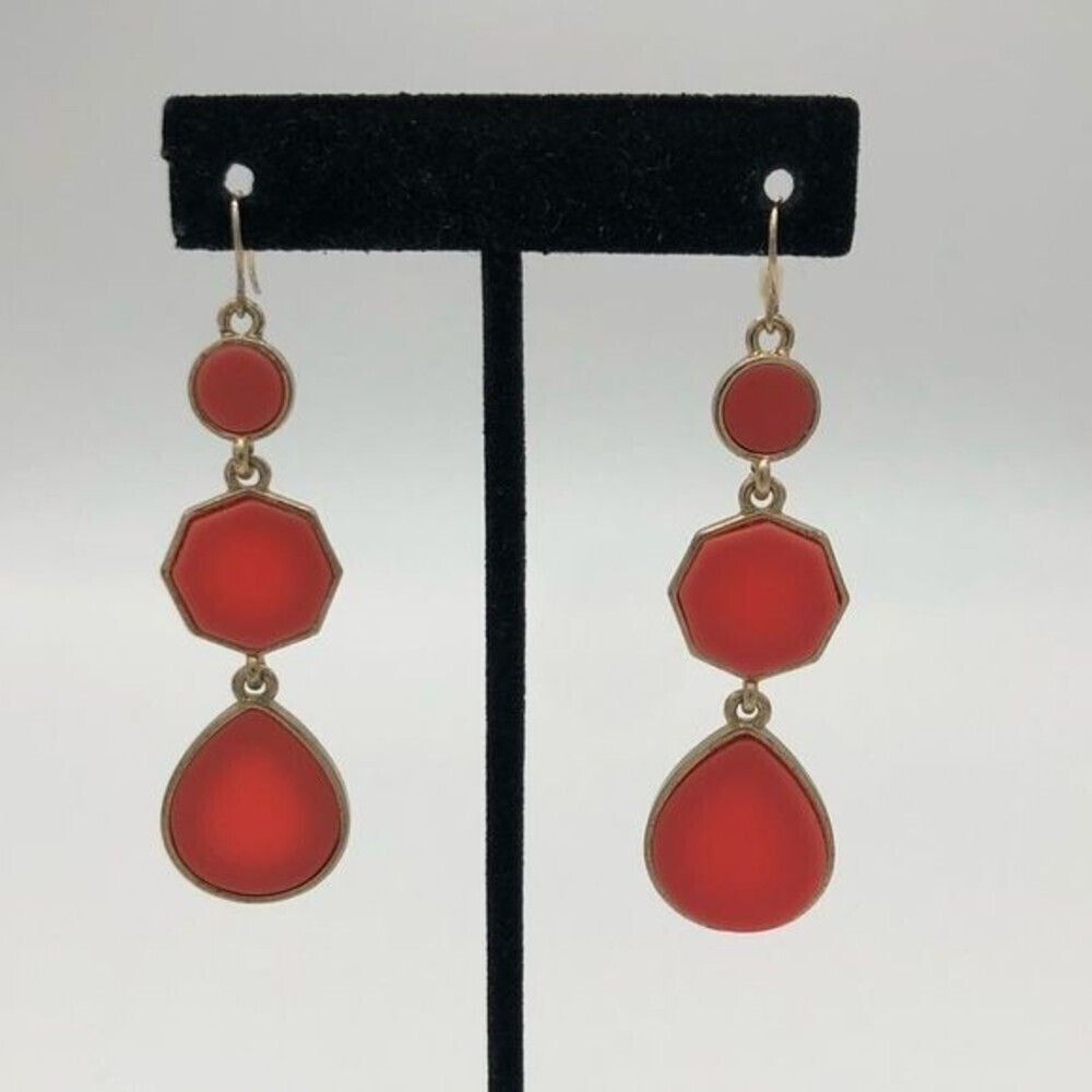 Geometric Resin Dangle Earrings - image 2